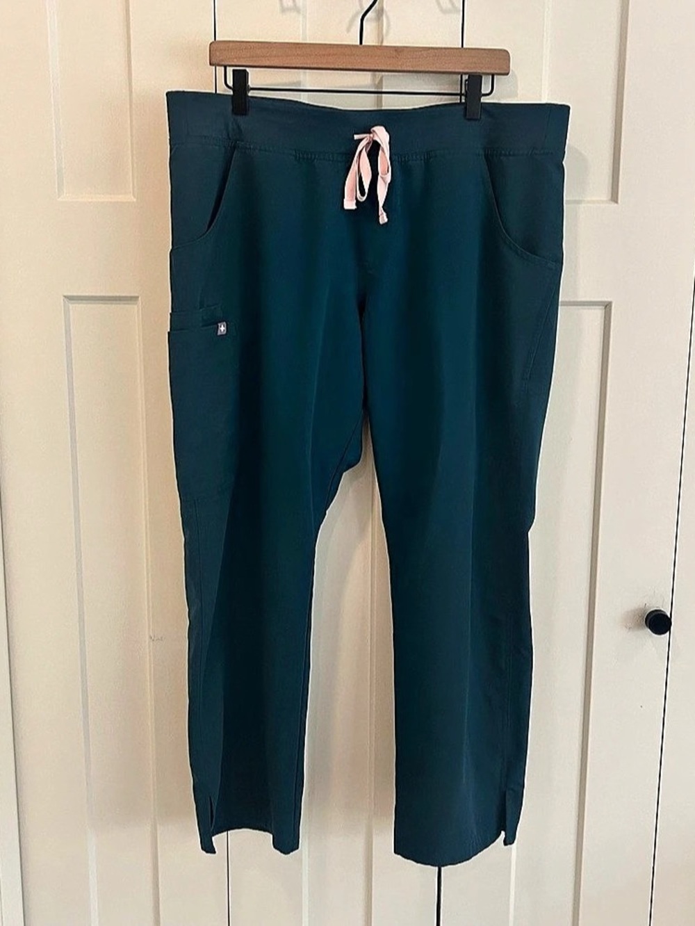 FIGS Caribbean Blue Scrub Pants Yola Petite High Waisted Skinny XL